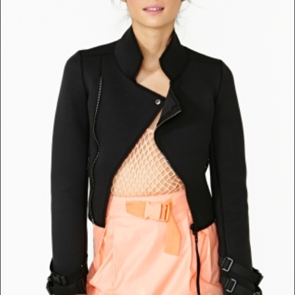 Nastygal Neoprene scuba cropped jacket
